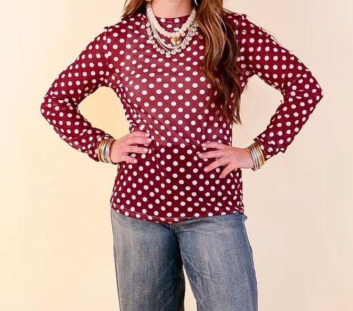 Mesh Polka Dot Layer Top
