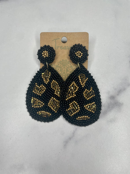 Leopard Pattern Teardrop Earrings